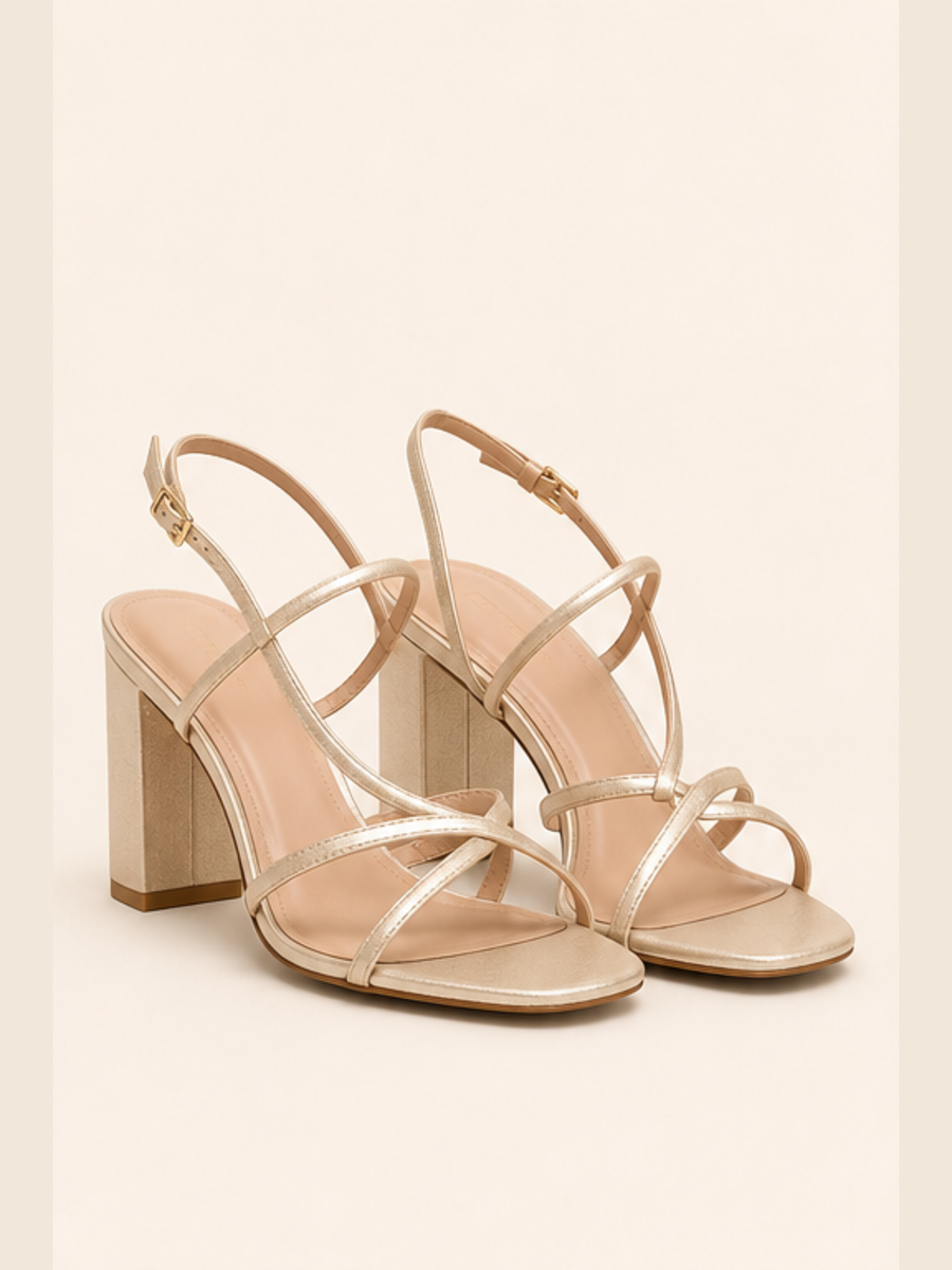 Champagne Block Heels at The Closet India, Kurukshetra
