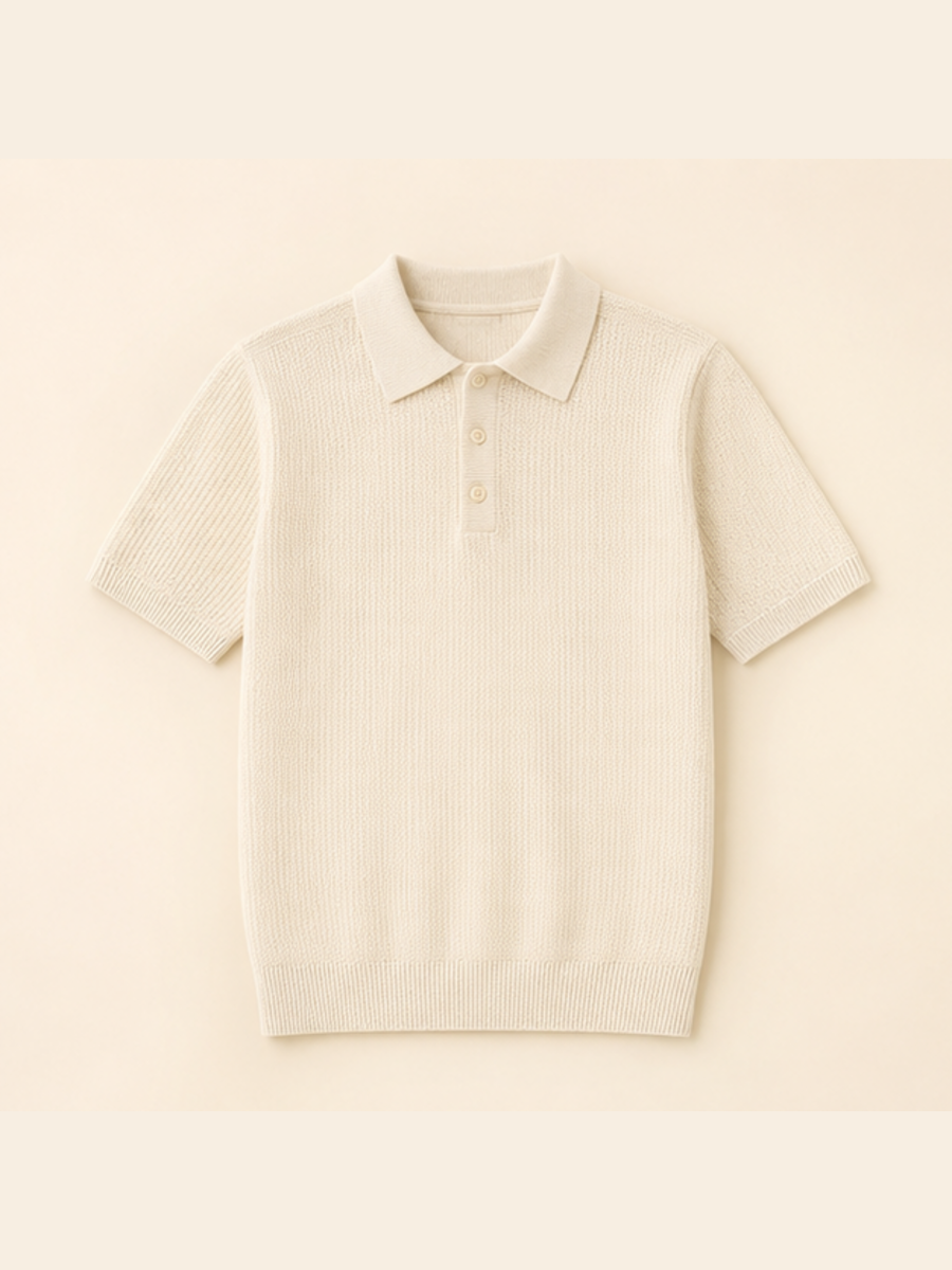Textured Knit Polo at The Closet India, Kurukshetra