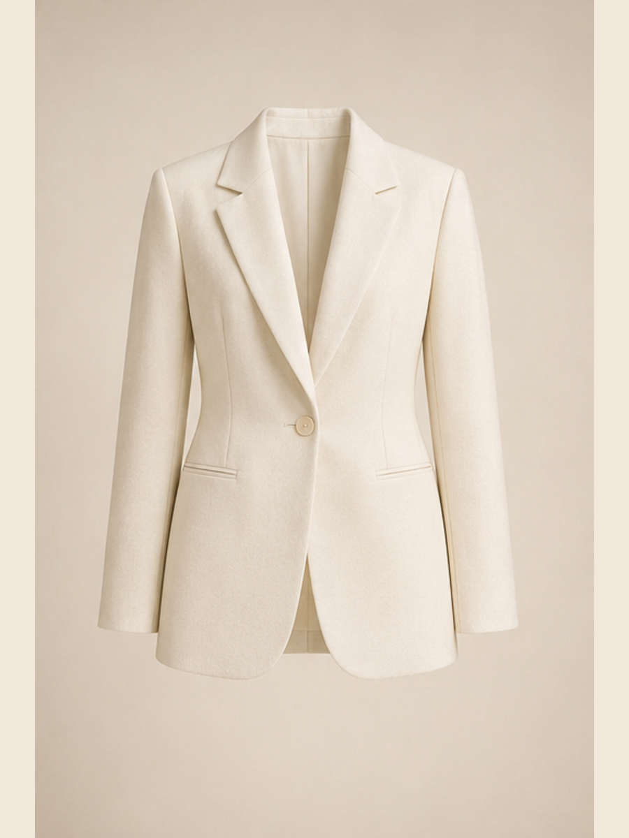 Ivory Sculpted Blazer at The Closet India, Kurukshetra