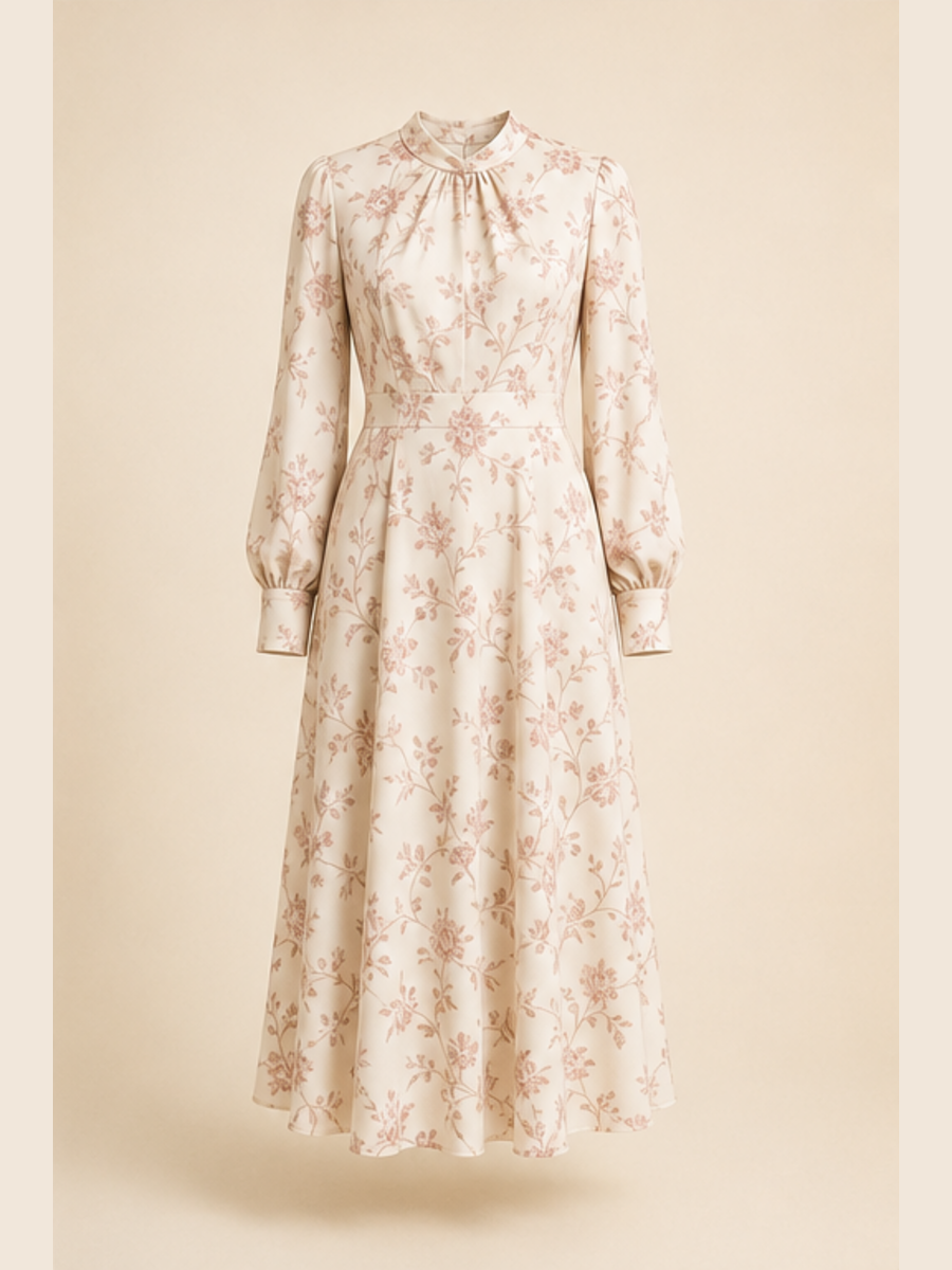 Ivory Botanical Dress at The Closet India, Kurukshetra